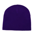 Deep purple knitted beanie hat in a classic solid color style for cold weather - Purple