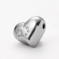 Polished silver heart spacer bead with engraved star pattern for DIY jewelry making - Five-star Pattern Heart / Steel 1#