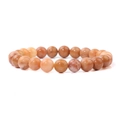 8mm natural stone elastic beaded bracelet featuring white turquoise and mixed earth tones - Pink Aventurine
