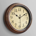Vintage Nordic 30cm silent wall clock in bronze finish with retro numeral dial - Brushed Bronze Arabic Dial