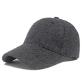 Gorra de béisbol de lana gris oscuro con forro cálido y visera curva con costuras - Ajustable / gris oscuro