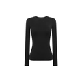 Slim fit black long sleeve crew neck t-shirt in a 3D ghost mannequin display - XS / Black