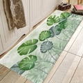 Long flannel runner rug featuring tropical green monstera leaf patterns for home decor - 40x60cm / Tropical Monstera