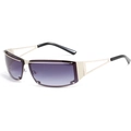Y2K oversized hollow sunglasses with silver metal frame and purple gradient lenses - C03 Purple Grey Gradient