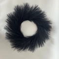 Round black artificial feather wreath decoration for festive holiday atmosphere - Black