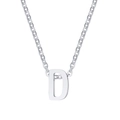 Collana con ciondolo lettera D in argento lucido e acciaio inossidabile da donna - Lettera D / Argento
