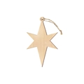 Bethlehem star wooden Christmas tree ornament with natural wood grain and twine rope - Hexagonal Star (1 Piece)