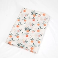Bamboo cotton muslin swaddle blanket with orange fruit print for newborn infants - Green Leaf Orange