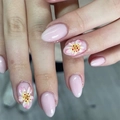 Short almond press-on nails with 3D pink floral designs and gradient nude base - 3D Stereoscopic Floral Pink Gradient (JP4048)