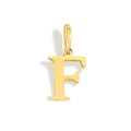 Polished golden stainless steel letter F pendant charm for DIY jewelry and necklaces - Letter F (Gold)