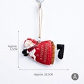 Vintage metal Santa Claus hanging ornament with white snowflakes and twine rope, 10.5x6.5cm - Iron Santa Claus A