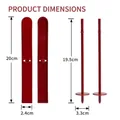 Detailed size measurement showing 20cm height and 19.5cm pole dimensions for Christmas sleigh - Ski Strip / Red