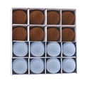 Set of 16 flocked Christmas ball ornaments in brown and light blue for tree decoration - Style Five (Brown, Light Blue)