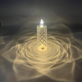 Crystal LED candle lamp with diamond texture casting warm rose-shaped light shadows - Small Rose Candle Lamp (gift Box)