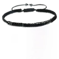 Morse code handmade woven adjustable bracelet for men with obsidian beads and gift card - Obsidians with Card Morse Code Bracelet