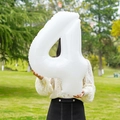 32-inch white number 4 foil balloon for birthday party decorations and photo props - Number 4 / White