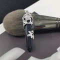 Blue sandstone hexagonal pendant necklace with silver floral and leaf engraving design - Blue Sandstone (Pendant Only)