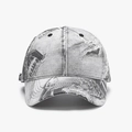 Casquette de baseball pour homme avec imprimé abstrait camouflage gris et visière courbée - Réglable / Noir (Style Imprimé Gris-Blanc)