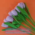 Handmade purple knitted tulip crochet flower decoration for Mother's Day gift - Light Purple Tulip Single Stem