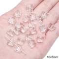 Transparente Schmetterlingsperlen für DIY Schmuck 10x8mm Größe in der Hand gezeigt - Schmetterling 10x8mm (20 Stück/Packung)