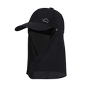 Waterproof outdoor sun hat with removable neck flap and breathable mesh in black finish - Black