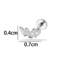 Roestvrijstalen V-vormige labret met marquise zirkonia's en duidelijke afmetingen - Marquise Boog Stijl (2630-1#) / Zilver