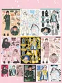 Subculture style girl stickers set with 6 sticker sheets and 3 mini cards in pink theme - Winter Preview (Glitter Film)