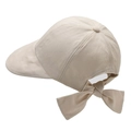 Elegante cappello da sole beige da donna con grande fiocco sul retro per un look alla moda - Regolabile / Beige Chiaro