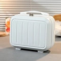 Mini valigetta trucco bianca da 14 pollici con guscio rigido e strisce verticali - 14" / Bianco