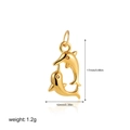 18K gold plated double dolphin charm pendant with dimensions and weight specs - Dolphins