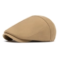 Gorra clásica caqui de tejido de sarga cálido con diseño vintage estructurado - Camel