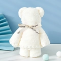 White coral fleece towel folded into a cute bear shape with a beige gift ribbon - Baby Bear (outer White Without Packaging) / 30*30cm