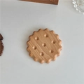 Creative biscuit shaped wooden coaster in light natural wood color for home decoration - Beech Round Biscuit Coaster