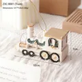 White Christmas train ornament with gold roof and glitter snow finish for tree decor - Train (ZXC-0001)