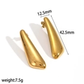 Orecchini a goccia in acciaio inossidabile dorato, 42,5mm x 12,5mm con placcatura 18k - Oro (TE60339-G)