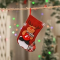 Christmas stocking candy bag with 3D reindeer design and festive plaid patterns - Medium Reindeer Body Sock