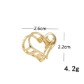 Mini golden heart-shaped metal hair claw clip with a polished alloy finish 2.6cm - Hollow Heart Gold