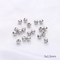 DIY jewelry 5x1.5mm silver metal beads with hollow center for handmade necklaces - White Gold Plated 5mm