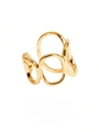 Adjustable hollow intertwined gold rings made of durable polished stainless steel - Style 40108 / Gold
