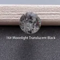 Moonlight transparent black geometric round zircon accessory with faceted cut - 6.2MM / Moonlight Transparent Black (16#)