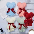 Adorable bear-shaped coral fleece gift towels in blue pink red white and green colors - Large Size Towel Bear (35*75cm) Mixed Colors
