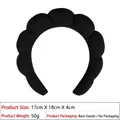 Puffy black sponge cloud headband for face washing with soft velvet wave design - 10# Towel Cloth Black Headband