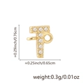 18k gold plated letter T pendant with white zircon stones for DIY jewelry making - Letter T
