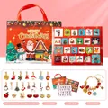 Christmas Advent Calendar 24-day DIY bracelet kit with charms and jewelry gift bag - RC427 Portable Box Blind Box / Red