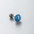 Single F136 titanium stud earring featuring a blue firework zircon and screw ball back - Light Blue (A41-7#)