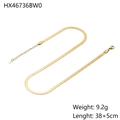 Minimalist gold snake bone necklace 38+5cm in length with secure lobster clasp finish - Flat Snake Chain Style (HX46736BW0)