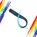 Long clip-in hair extension with a gradient transition from black to bright lake blue - Blue Black Gradient (63H)