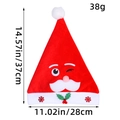 Thickened red Santa hat with cartoon winking face and white plush pom-pom decor - Adult / 28*37cm