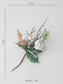 Christmas tree pick with white frosted berries and wooden tree cutout 15x27cm decoration - Style M