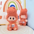 Labubu plush doll accessory featuring a cute orange dinosaur themed outfit and soft fabric - Orange Crocodile Set / First And Second Generation Keychains Are Compatible With La Cloth Dolls. Dolls Not Included.